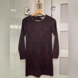 Banana Republic Printed Mini Dress with Pleather Neckline